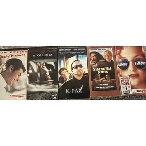 GUC 5 VHS Movies Jerry McGuire Apollo 13 K-Pax Shanghai Moon Almost Famous